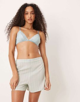 Calvin Klein Calvin Klein pajama shorts in sage green stripes-Gray