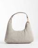 Calvin Klein Calvin Klein premium suede slouchy shoulder bag with gold trim in beige-Gray - 4
