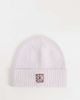 Calvin Klein Calvin Klein rib knit beanie with square emblem in lilac gray - 1