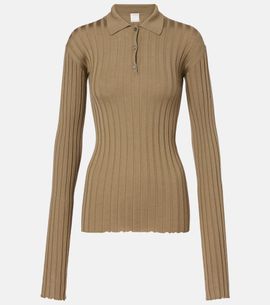 Calvin Klein Calvin Klein Ribbed-knit wool polo shirt