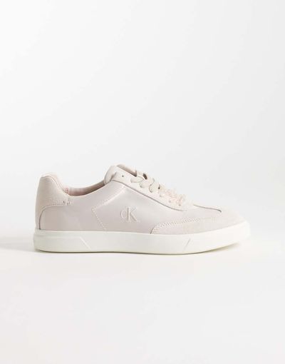 Calvin Klein Calvin Klein satin mix cupsole sneakers in gray