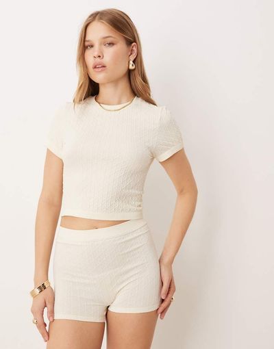 Calvin Klein Calvin Klein seamless booty shorts in ivory-White