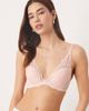 Calvin Klein Calvin Klein Sensual Stretch lightly lined plunge lace bra in blush pink - 1
