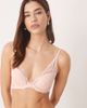 Calvin Klein Calvin Klein Sensual Stretch lightly lined plunge lace bra in blush pink - 4