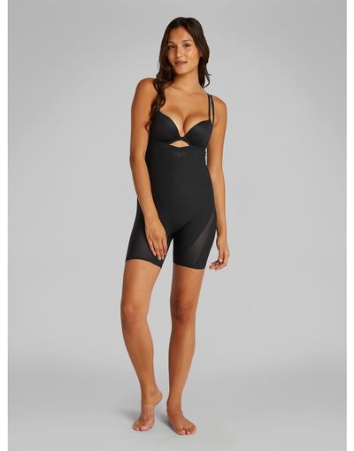 Calvin Klein Calvin Klein Shapewear firm sculpted stay put mesh shorts bodysuit in black
