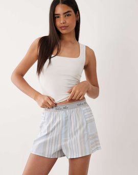Calvin Klein Calvin Klein shorts in pale blue and beige stripes-Gray