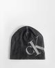 Calvin Klein Calvin Klein skullcap beanie with bold graphic in washed charcoal-Black - 1
