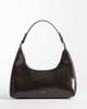 Calvin Klein Calvin Klein sleek foil logo shoulder bag in glossy chocolate brown - 1