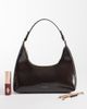Calvin Klein Calvin Klein sleek foil logo shoulder bag in glossy chocolate brown - 3