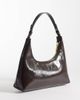 Calvin Klein Calvin Klein sleek foil logo shoulder bag in glossy chocolate brown - 4