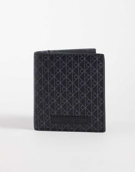 Calvin Klein Calvin Klein slim wallet with emblem all over print in black