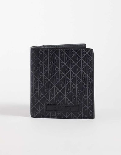 Calvin Klein Calvin Klein slim wallet with emblem all over print in black