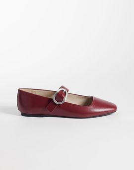 Calvin Klein Calvin Klein square toe ballet flats in burgundy-Red
