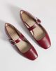 Calvin Klein Calvin Klein square toe ballet flats in burgundy-Red - 3