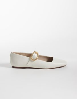 Calvin Klein Calvin Klein square toe ballet flats in off white