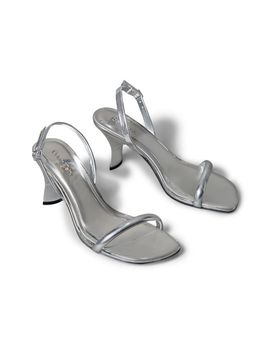 Calvin Klein Calvin Klein strappy leather kitten heels in silver