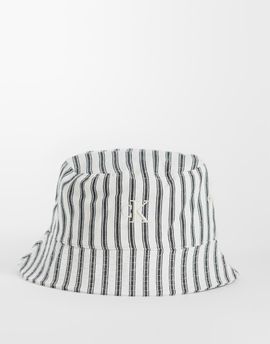 Calvin Klein Calvin Klein striped bucket hat in black and white