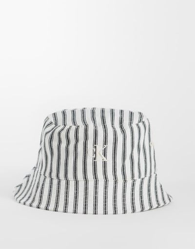Calvin Klein Calvin Klein striped bucket hat in black and white