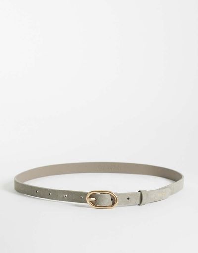 Calvin Klein Calvin Klein suede buckle 20mm belt in beige-Neutral