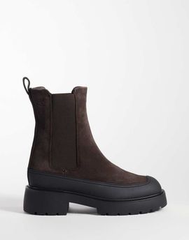 Calvin Klein Calvin Klein suede chunky chelsea boot in mocha brown
