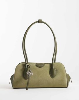 Calvin Klein Calvin Klein suede shoulder bag in olive-Green