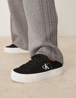 Calvin Klein Calvin Klein vulc flatform canvas sneakers in black