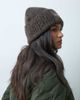 Calvin Klein Calvin Klein woven label brushed chunky rib beanie in chocolate brown - 3