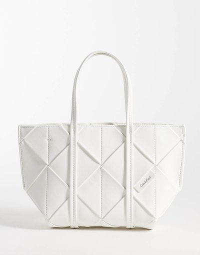 Calvin Klein Calvin Klein woven mini tote in white
