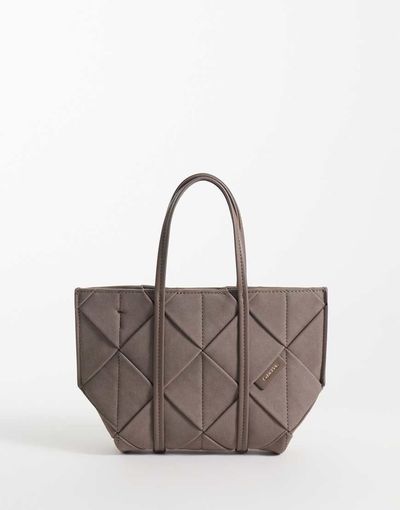 Calvin Klein Calvin Klein woven suede mini tote bag with crossbody strap in brown-Neutral