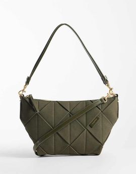 Calvin Klein Calvin Klein woven suede shoulder bag with cross-body in olive-Green