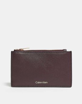 Calvin Klein Calvin Klein zip card holder wallet in burgundy-Red