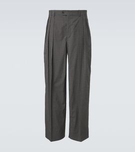 Calvin Klein Collection Calvin Klein Collection Baxter checked pleated cotton straight pants