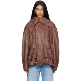 Calvin Klein Collection Calvin Klein Collection Brown Isa Leather Flight Jacket
