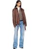 Calvin Klein Collection Calvin Klein Collection Brown Isa Leather Flight Jacket - 4