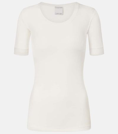 Calvin Klein Collection Calvin Klein Collection Ribbed-knit cotton-blend top