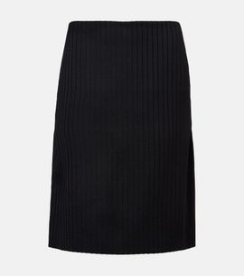 Calvin Klein Collection Calvin Klein Collection Ribbed-knit wool miniskirt