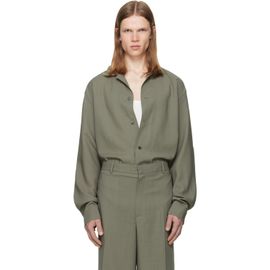 Calvin Klein Collection Calvin Klein Collection Taupe Atlas Button-Down Shirt