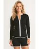 Calypsa Calypsa Full Zip Peyton Swim Top Two-Toned Collection - 1