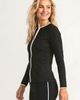 Calypsa Calypsa Full Zip Peyton Swim Top Two-Toned Collection - 3