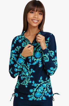 Calypsa Calypsa Half-Zip Nora Swim Top