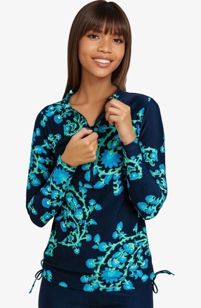 Calypsa Calypsa Half-Zip Nora Swim Top
