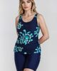Calypsa Calypsa Maya Tankini Swim Top With Removable Cups and Navy Mid-Thigh Swim Shorts Set - 3