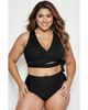 Calypsa Calypsa Plus Size Emery 2-Piece Wrap Style Swim Set With Reversible Top and High-Waisted Bottom - 1