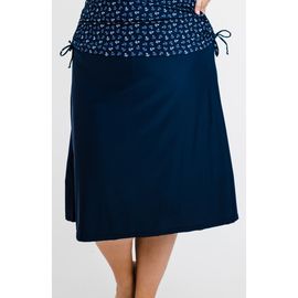 Calypsa Calypsa Plus Size Long Swim Skort With Capri Leggings