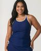 Calypsa Calypsa Plus Size Maya Tankini Swim Top With Removable Cups Two-Toned Collection - 1