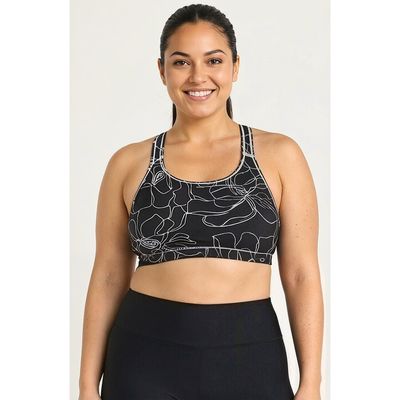 Calypsa Calypsa Plus Size Racerback Swim Bra With Removable Cups