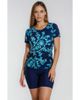Calypsa Calypsa Short Sleeve Adele Swim Top and Navy Mid-Thigh Swim Shorts Set - 1