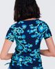 Calypsa Calypsa Short Sleeve Adele Swim Top and Navy Mid-Thigh Swim Shorts Set - 2