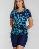 Calypsa Calypsa Short Sleeve Adele Swim Top and Navy Mid-Thigh Swim Shorts Set - 3
