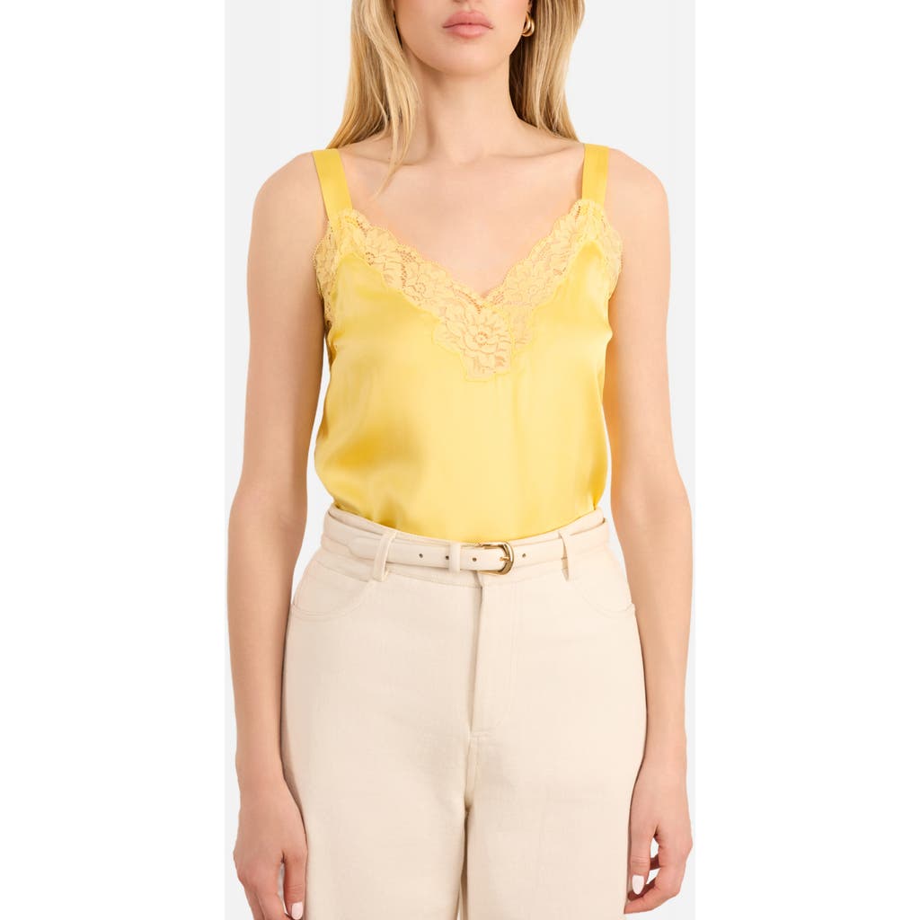 CAMI NYC CAMI NYC Amora Lace Trim Silk Charmeuse Camisole
